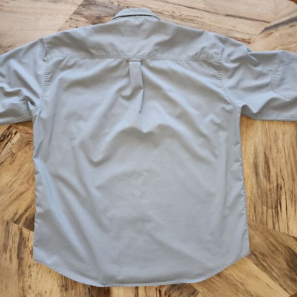 Cabela's Long Sleeve Button Up Light Grey Shirt Sz L - Picture 2 of 5